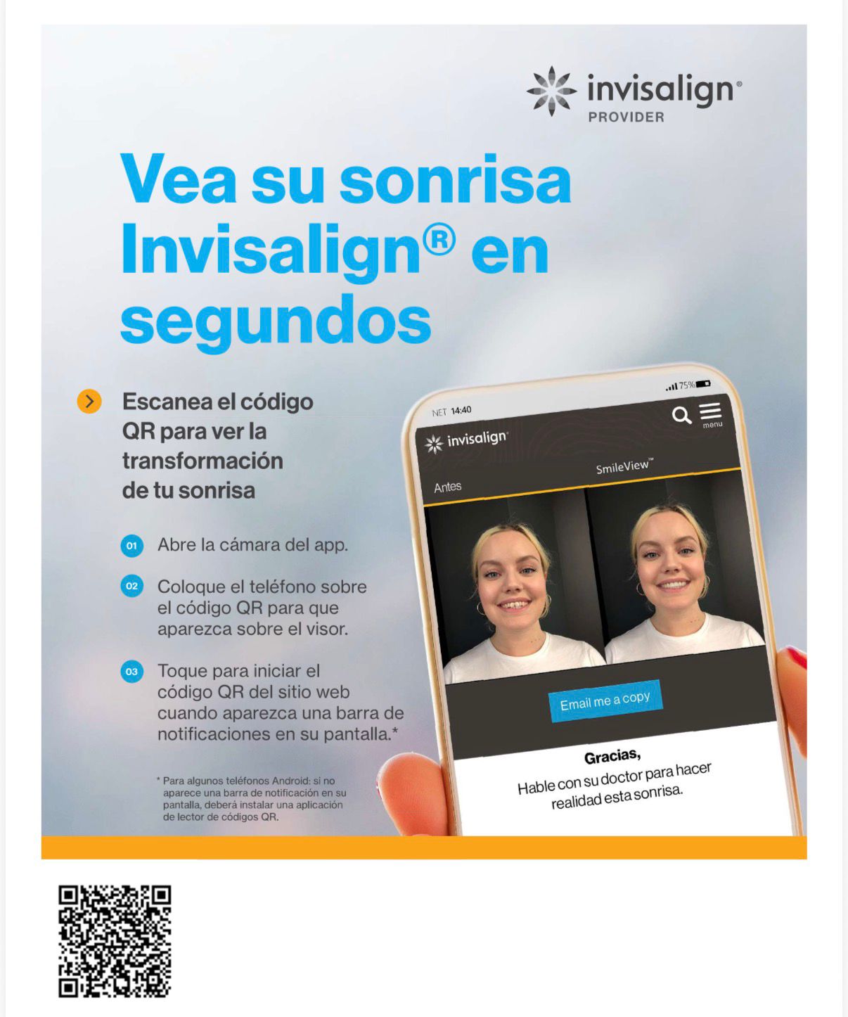 Instrucciones Invisalign SmileView con código QR